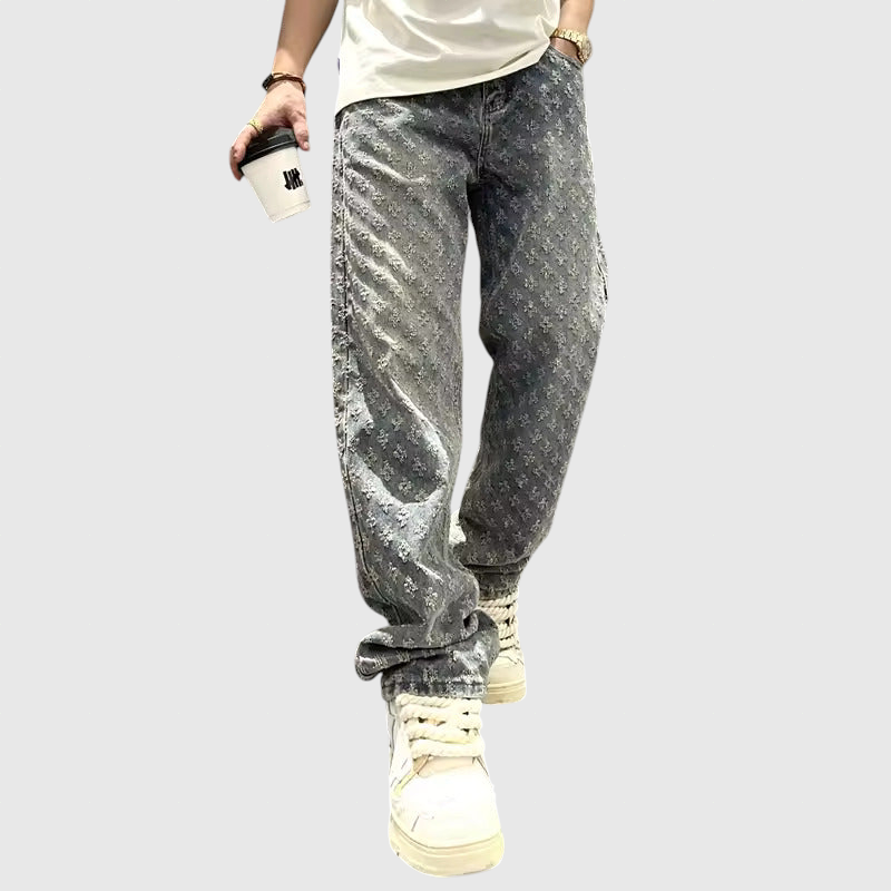 Džínové kalhoty Jacquard