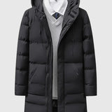 Jan – Prošívaný dlouhý kabát s kapucí