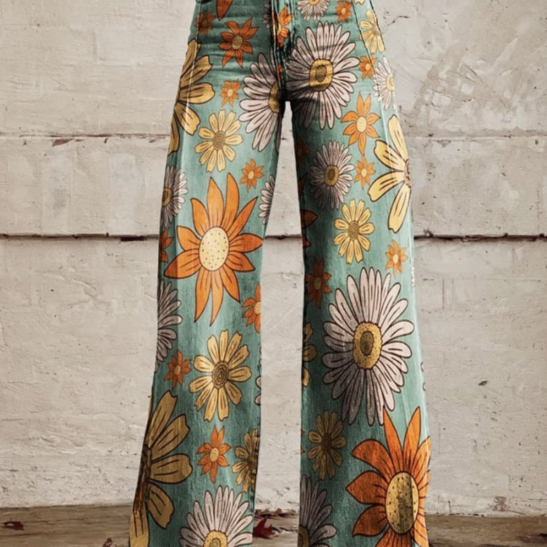 Simona - Květinové Palazzo kalhoty