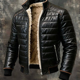 Veste vintage chaude et moelleuse en cuir souple.