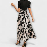 Luna - Letní šaty s květinovým vzorem a kulatým výstřihem