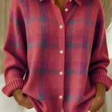 Klára | Dámský kostkovaný kardigan na knoflíky