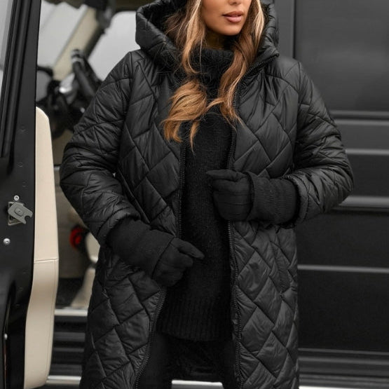 Vera – prošívaný zimní kabát s kapucí