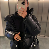 Lesklá unisex péřová bunda