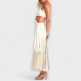 Alice - Okouzlující maxi šaty s výřezem a třásněmi