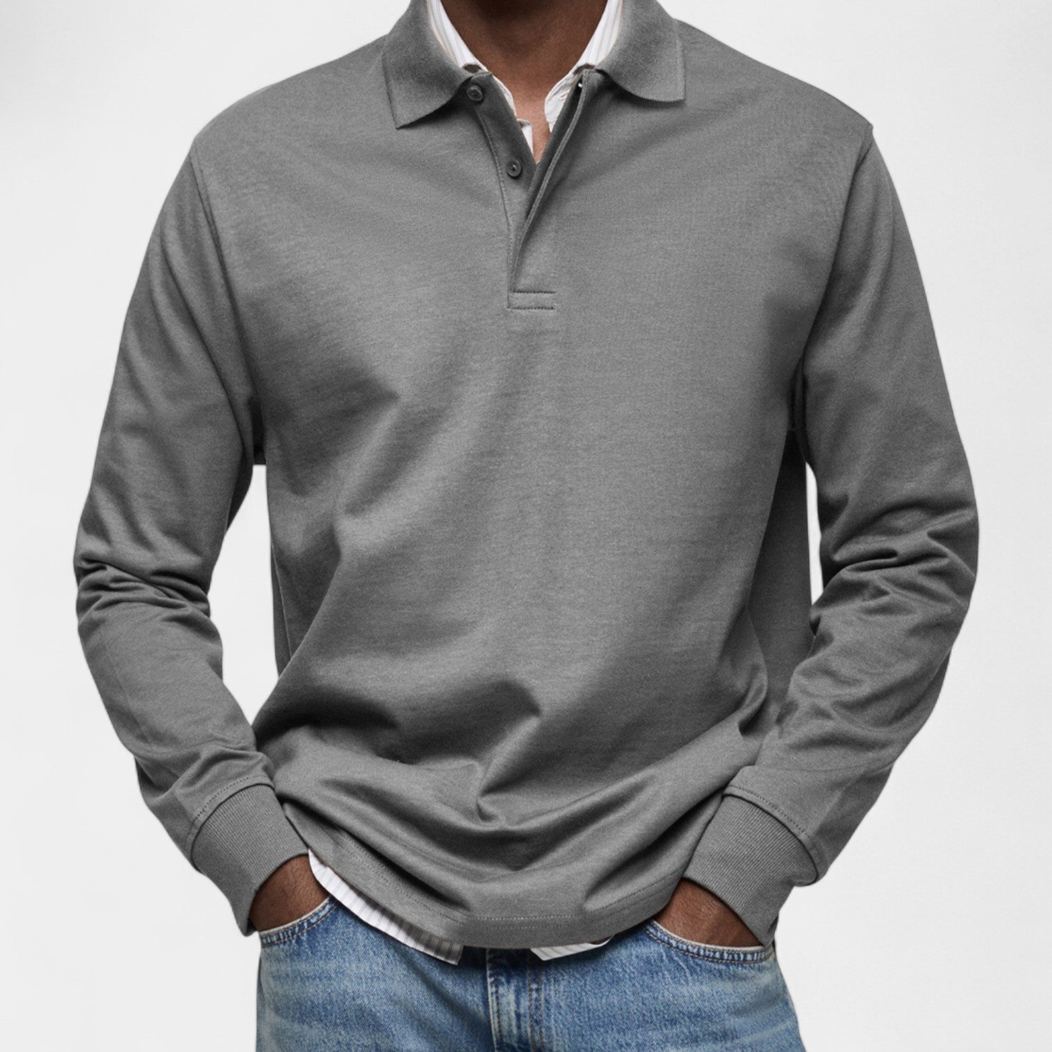 Tomáš – Elegantní pánské polo s dlouhým rukávem