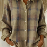 Klára | Dámský kostkovaný kardigan na knoflíky