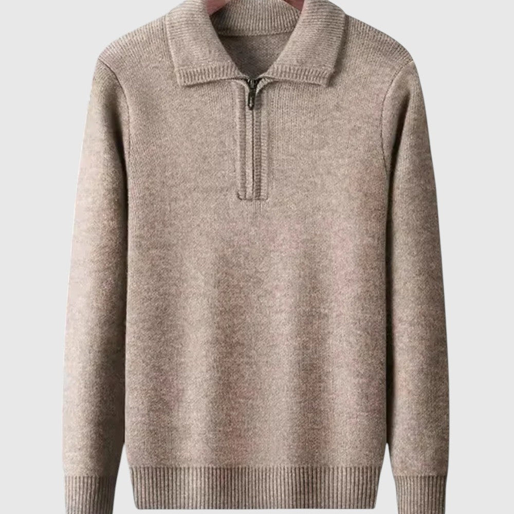 Libuše- Kašmírový svetr s čtvrtovým zipem Gstaad