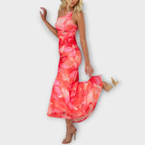 Pia - Maxi šaty s asymetrickým nařasením