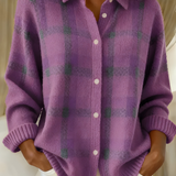 Klára | Dámský kostkovaný kardigan na knoflíky