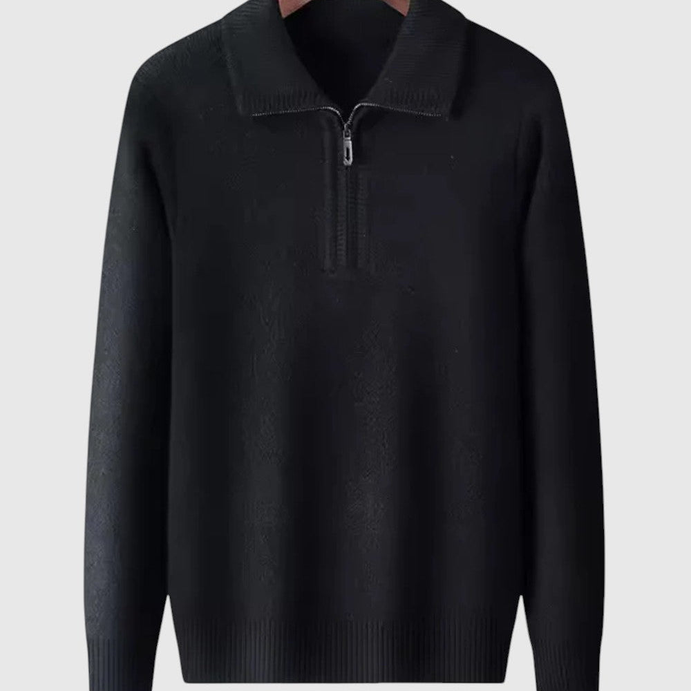 Libuše- Kašmírový svetr s čtvrtovým zipem Gstaad