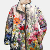 Kaia | Okouzlující vintage květinová prošívaná bunda