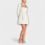 Wren - Sametové mini šaty s ozdobami