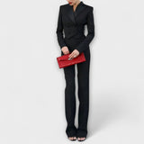 Noa - Krátký blazer bez zad s černými perlami