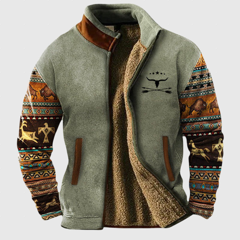 Jakub | Pánská fleecová bunda s hřejivým kožíškem