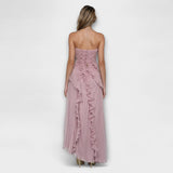 Elisia - Elegantní bezramenné dlouhé šaty