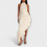 Karen - Maxi šaty s květinovými aplikacemi