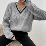 Marina | Pruhovaný pletený svetr s waffle vzorem