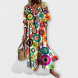 Lila - Lichotivé Maxi Šaty s Krytím Břicha