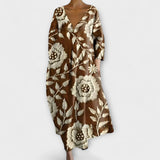 Fiona - Dlouhé, Barevné Šaty s Výstřihem do V