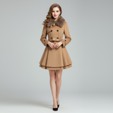 Emma - Elegantní kabát s umělým kožešinovým límcem