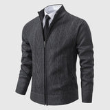 Jakub – Pletený svetr na zip s vysokým límcem