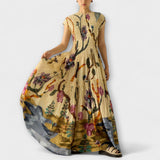 Amara - Šaty s plisováním a zvířecím potiskem