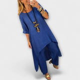 Tabea - Lněný oblek s kulatým výstřihem