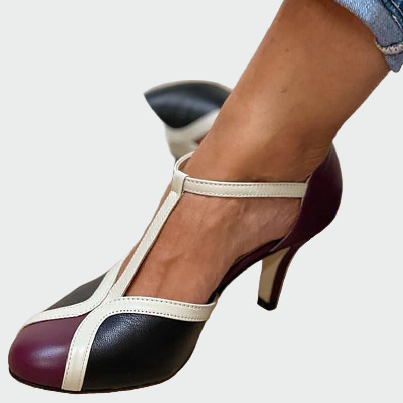 Anna Elegantní RetroSandály StředníPodpatekTPáskem