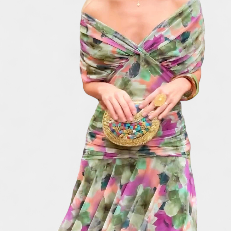 Eryzziah – Elegantní šaty s květinovým potiskem