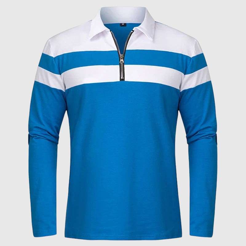 Libuše- Elegantní svetr se zipem a pruhy